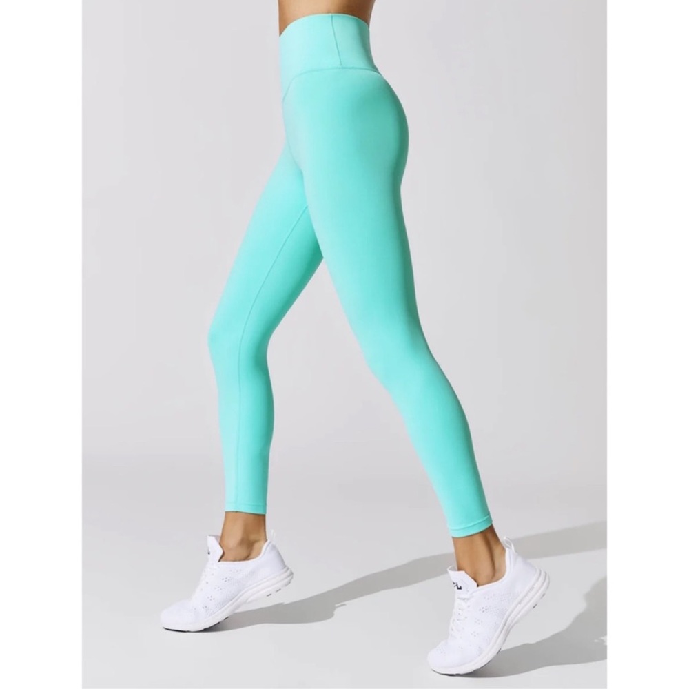 Carbon38 High Rise 7/8 Leggings Diamond Compression Bright Turquoise Medium